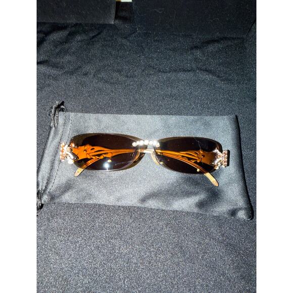 Judith Leiber J1 1558 02 Gold Crystal Embellished RX Eyeglass Frames RARE